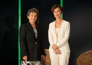 Christiana Figueres y Mariangela Marseglia