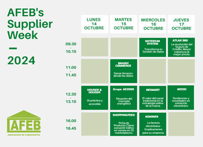 ¡Vuelve la AFEB’s Supplier Week del 14 al 17 de octubre!