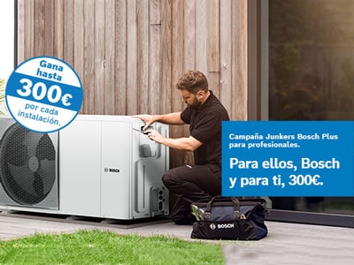 Nuevas instalaciones con Junkers Bosch: promoción de hasta 300€ a instaladores